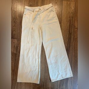 Loft Cream Palazo Wide Leg Pant Pants Size 8 NWOT